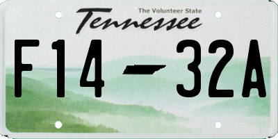 TN license plate F1432A