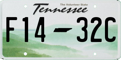 TN license plate F1432C