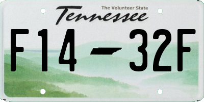 TN license plate F1432F