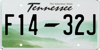 TN license plate F1432J