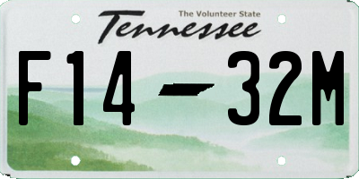 TN license plate F1432M