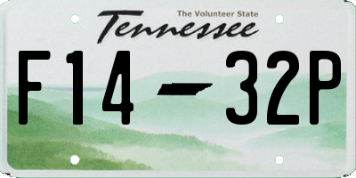 TN license plate F1432P