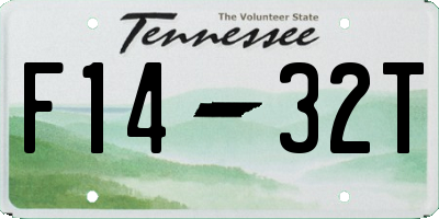 TN license plate F1432T