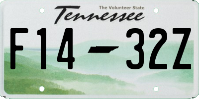 TN license plate F1432Z