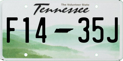 TN license plate F1435J