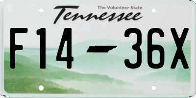 TN license plate F1436X