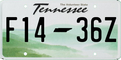 TN license plate F1436Z