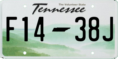 TN license plate F1438J