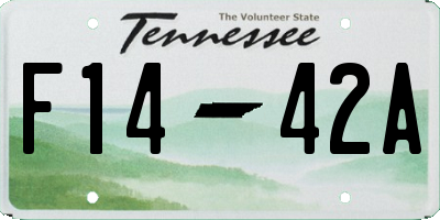 TN license plate F1442A