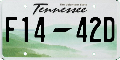 TN license plate F1442D