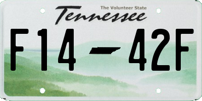 TN license plate F1442F