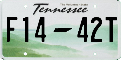 TN license plate F1442T