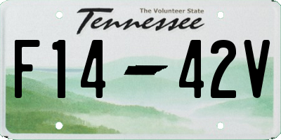 TN license plate F1442V