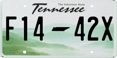 TN license plate F1442X