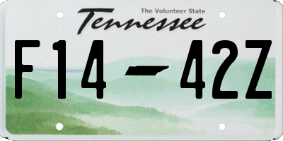TN license plate F1442Z