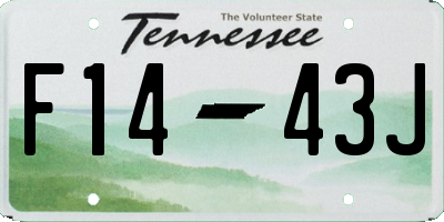 TN license plate F1443J