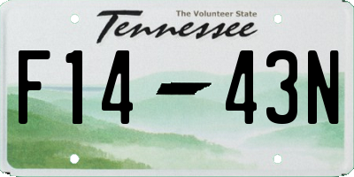 TN license plate F1443N