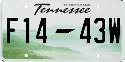 TN license plate F1443W