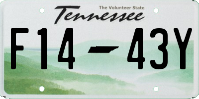 TN license plate F1443Y