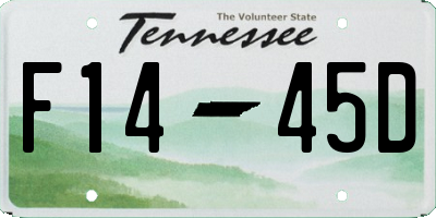 TN license plate F1445D