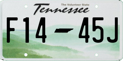 TN license plate F1445J