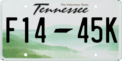 TN license plate F1445K