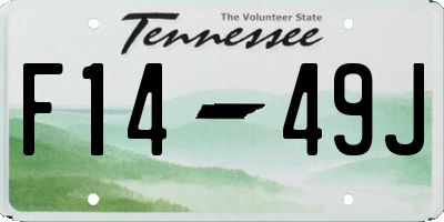 TN license plate F1449J
