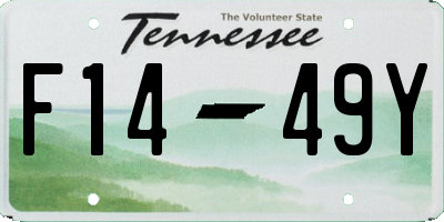 TN license plate F1449Y