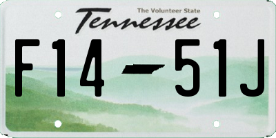 TN license plate F1451J