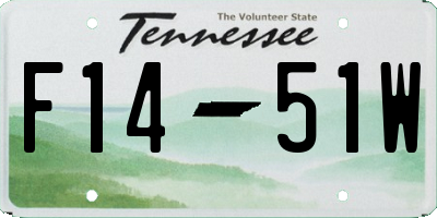 TN license plate F1451W
