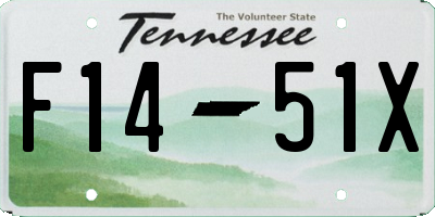 TN license plate F1451X