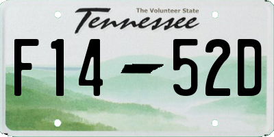 TN license plate F1452D