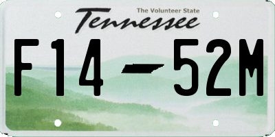 TN license plate F1452M