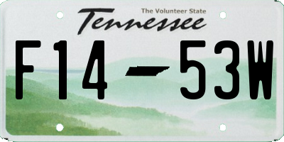 TN license plate F1453W