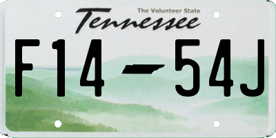 TN license plate F1454J