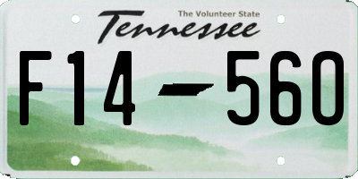 TN license plate F1456O