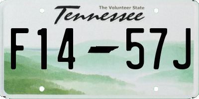 TN license plate F1457J