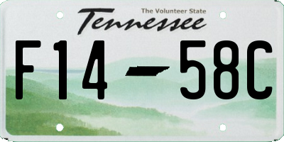 TN license plate F1458C