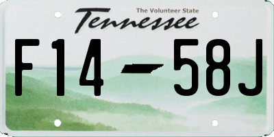 TN license plate F1458J