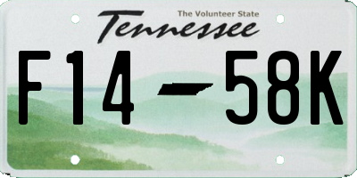 TN license plate F1458K