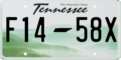 TN license plate F1458X
