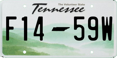 TN license plate F1459W
