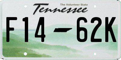 TN license plate F1462K