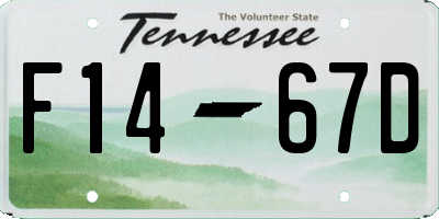 TN license plate F1467D