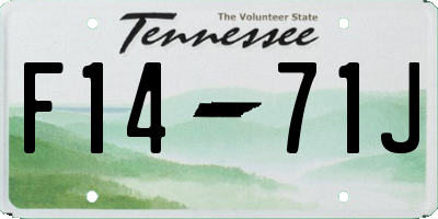 TN license plate F1471J