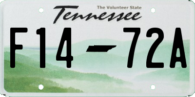 TN license plate F1472A