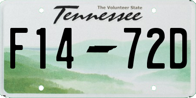 TN license plate F1472D