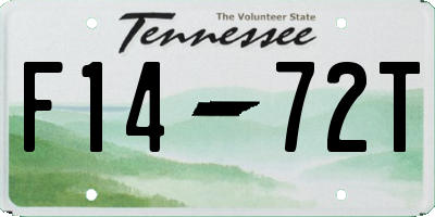 TN license plate F1472T