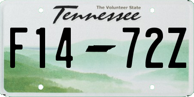 TN license plate F1472Z
