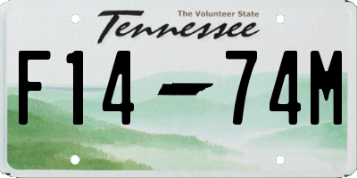TN license plate F1474M
